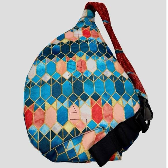 Kavu Rope Sling Backpack Bag Stained Glass Print Multi Pocket main image 5